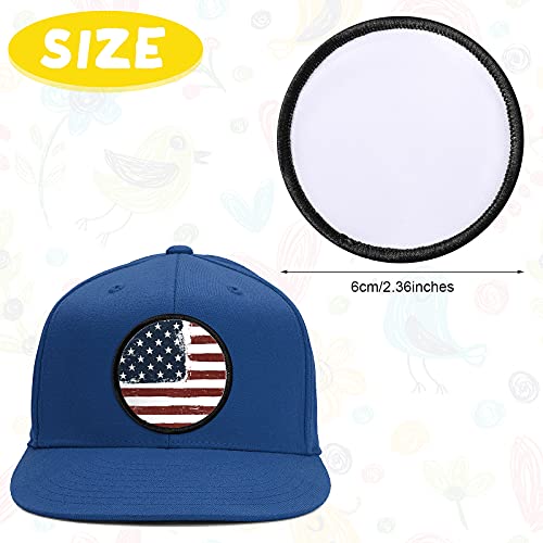 40 Pieces Sublimation Patch Round Blank Patch Fabric Iron-on Blank Patch Heat Transfer Repair Patch Sublimation Blank Fabric Repair Patch for Clothes, Hats, Uniforms, Backpacks, Shoes