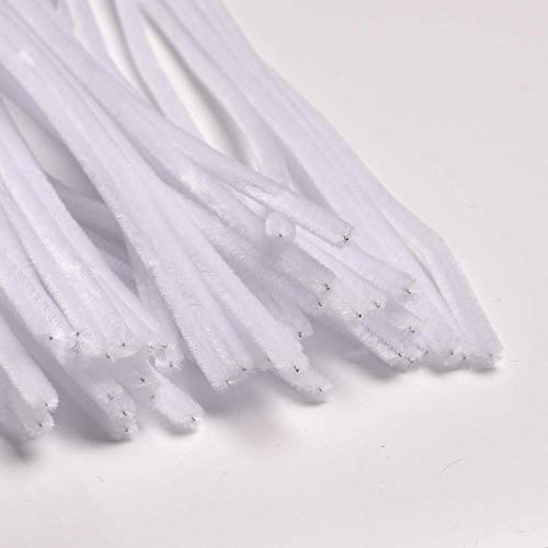 AGOOBO 500 Pcs White Pipe Cleaners,12 inch Chenille Stems for DIY Art Creative Crafts Decorations