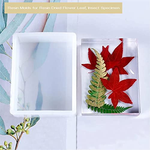 8PCS Resin Molds Silicone Kit,Epoxy Resin Casting Molds Square Pendant Molds,Epoxy Molds for Resin Jewelry, Paperweight, Diorama,Dried Flower Leaf, Insect Specimen