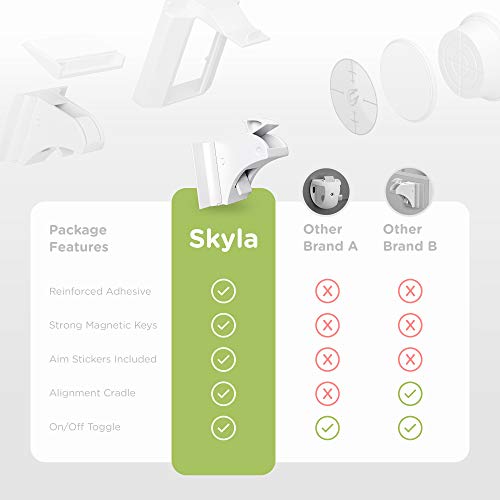 SKYLA HOMES Magnetic Cabinet Locks Baby Proofing Child Safety - The Safest Quickest and Easiest Multi-Purpose 3M Adhesive Child Proof Latches, No Screws or Tools Needed (5 Pack)