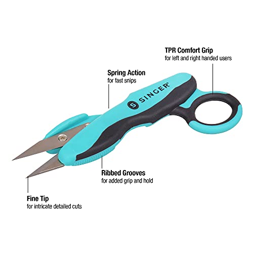 SINGER ProSeries Sewing Scissors Bundle, 8.5" Heavy Duty Fabric Scissors, 4.5" Detail Embroidery Scissors, 5" Thread Snips with Comfort Grip