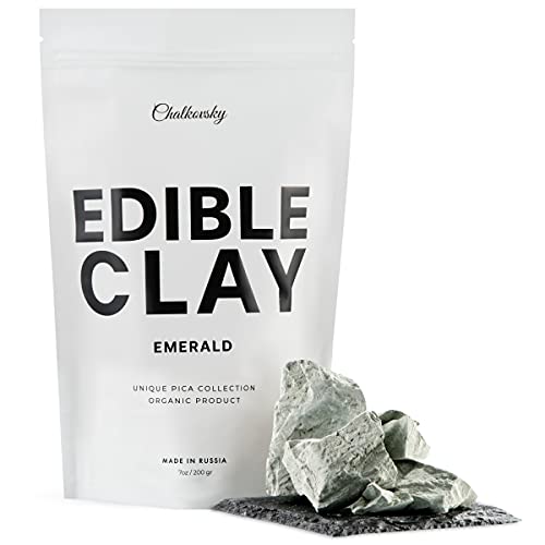Chalkovsky Emerald Edible Clay - Crispy Clay Chunks for Eating - Edible Chalk for Pica Cravings, Unique Pica ASMR Collection - Ready-to-Eat Clay - Carefully Selected Edible Dirt Bites - 7 Oz (200gr)