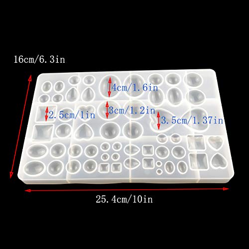 Jewelry Casting Molds,Gem Jewelry Silicone Casting Mold, for Resin Epoxy DIY Crafting, Earring, Pendant, Studs Jewelry Making (Large)