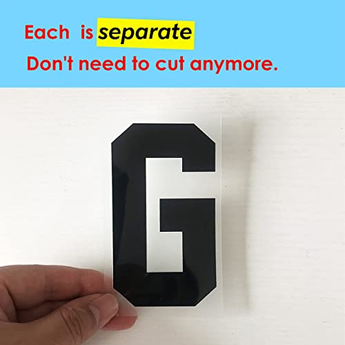 3-inch Iron-On Letters Heat Transfer Letters DIY Letters Jersey Clothing T-Shirt Team Slogan (Black)