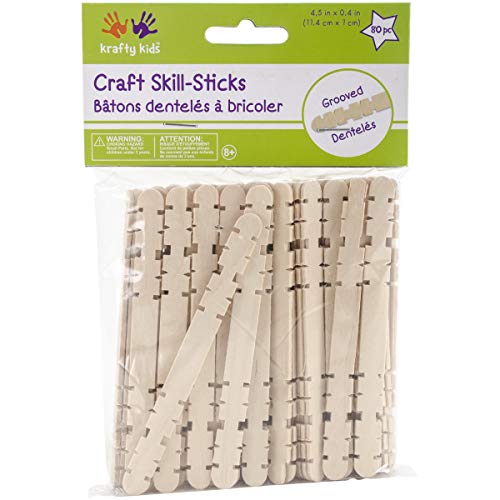 Craft Skill Sticks-Natural 4.5" 80 Pcs