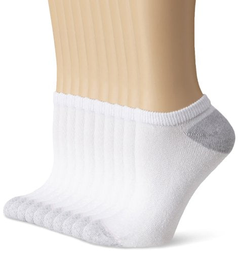 Hanes womens 10-pair Value Pack No Show fashion liner socks, White, 8 12 US