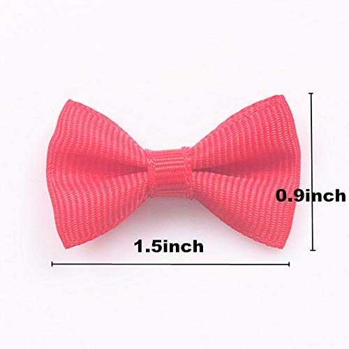 YAKA 96PC Grosgrain Ribbon Mini Bow Ties Craft ,Scrapbooking Embellishmen DIY Projects,Bowties Decorations for DIY Kids Hair Clips,Pets Hair Bows(1.5") (12 Color))