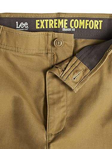 Lee Men's Performance Series Extreme Comfort Straight Fit Pant, Iron, 36W x 34L