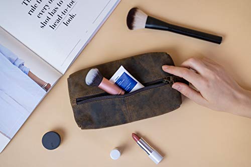 KomalC Leather Zip-Lock Cosmetic Makeup Pouch Bag Pen Pencil case **SALE**