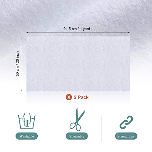 2 Pieces Fusible Fleece Interfacing by Polyester, in-R-Form One Sided Fusible Foam Stabilizer White (20 x 36 Inch)