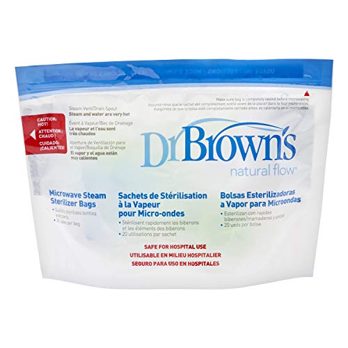 Dr. Brown’s Microwave Steam Sterilizing Bags for Baby Bottles, Pacifiers and Accessories