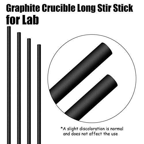 Graphite Stir Rod Stick Crucible Stir Rod Long Carbon Stirring Rod Graphite Crucible Stir Stick for Melting Casting Refining Gold Silver Copper, 12 Inch Length, 5/16 Inch Diameter (5)