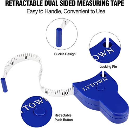 2PCS Body Measure Tape 60inch (150cm), Automatic Telescopic Tape Measure for Body Measurement & Weight Loss, Accurate Tape Measure for Tailor, Sewing, Fitness, Handcrafts, Clothes