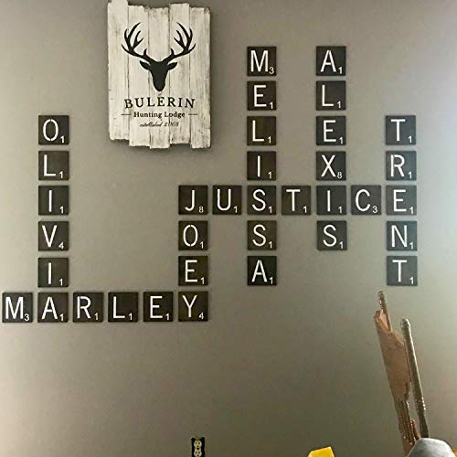 26 Pack 4x4 inch Scrabble Tile Stencil Letters Alphabet Stencils, Template for Furniture Decoration DIY Projects Such as Wood, Fabric, Paper, Rock and Wall Art, Reusable
