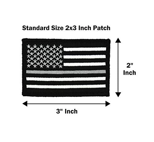 Thin Grey Line American Flag Patch 4-PK Set, Correctional Officer, 2x3 inch, Hook and Loop Fastener/Backing, Tactical Accessory for Clothing-Jackets-Hats-Backpacks