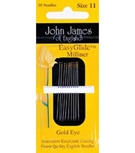 John James Gold Eye Easy Glide Milliner Needles-Size 11 10/Pkg -JJEG150-11