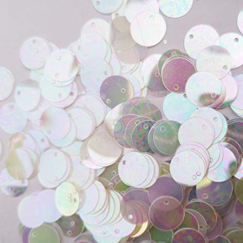 200pcs Flat Sequins Iridescent Spangles Craft Loose Sequins for Embroidery, Applique, Knitting, Arts, Crafts, and Embellishment (15mm)
