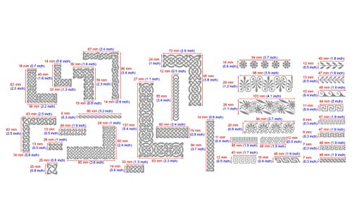 Aleks Melnyk #36 Small Border Stencils for Bullet Journaling, Greek Key Stencils, Celtic Knot, Ornate Viking Stencils, Steel Journal Stencils, Metal Stencils for Engraving, Pyrography, Wood Burning