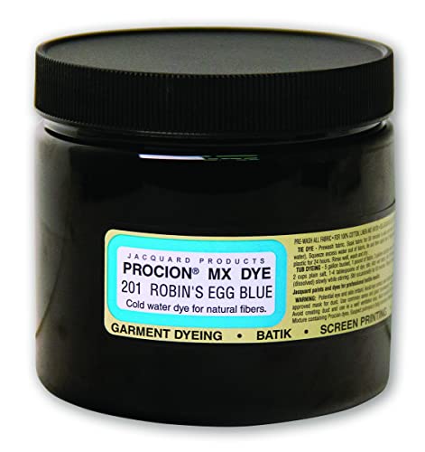 Jacquard Procion Mx Dye - Undisputed King of Tie Dye Powder - Robins Egg - 8 Oz - Cold Water Fiber Reactive Dye Made in USA