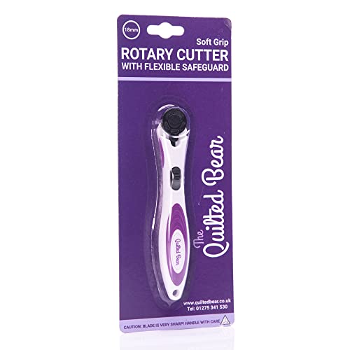 The Quilted Bear Rotary Cutter - Ergonomic Soft Grip Rotary Cutter with Easy Blade Replace System (18mm)
