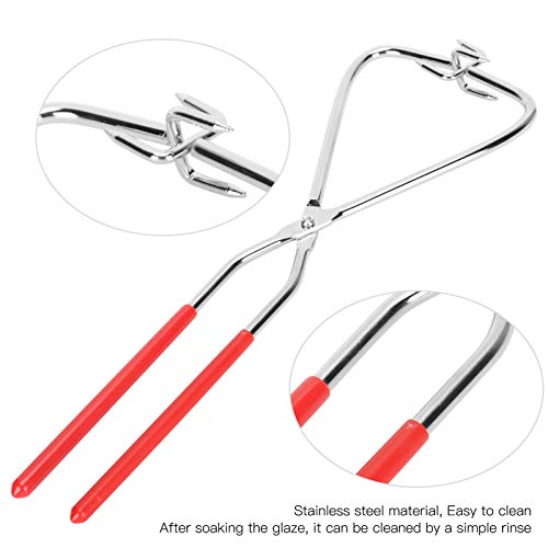 Dipping Tongs Glazing Tools, 2 Pcs Dipping Tong Pottery Tool Clay Sculpture Tongs Stainless Steel with Handle Pliers Supplies