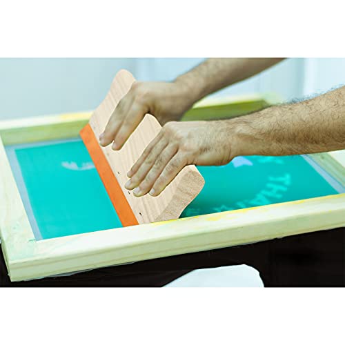 Colovis Screen Printing Frame and Squeegee Kit for Home or Small Business, Include 3 PCS Wooden Screen Printing Frames with Mesh and 2 PCS Screen Printing Squeegees