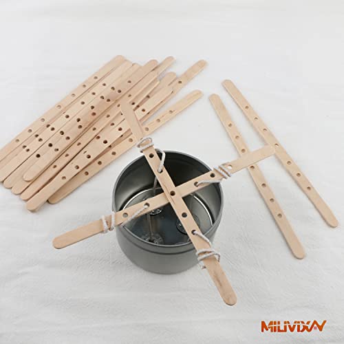 MILIVIXAY 100pcs Wooden Candle Wick Holders, Candle Wicks Centering Device, Candle Wick Bars, Wick Holders for Large & Multiwick Candles.