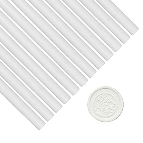 12PCS White Sealing Wax Sticks for Wax Seal Stamp, YOSENLING Seal Wax Sticks for Glue Gun,Great for Wedding Invitations, Wine Packages,Cards Envelopes, Gift Wrapping (White)