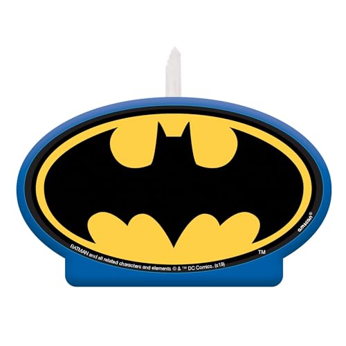 Batman Heroes Unite Birthday Candle, 4.5" - 1 Count | Unique Party Centerpiece, Perfect for Superhero Fans