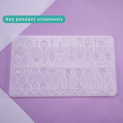 iSuperb Key Mold for Resin,Key Silicone Mold for Cake Decoration, Sugarcraft, Cupcake Topper, Chocolate, Pastry, DIY Jewelry Making,Epoxy Resin Mold (1 Set)