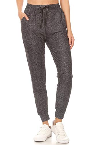 Leggings Depot Women's Relaxed fit Jogger Track Cuff Sweatpants with Pockets-JGA-S598-1X