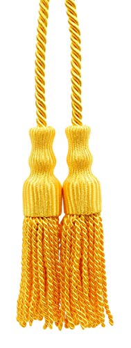 DÉCOPRO Tassels for Flag and Banner (Double Tassel)|9 Feet Spread (108 inch Cord Length)|5/16" Cord with 5" Tassel|Style# JCT Color: FG - Flag Gold