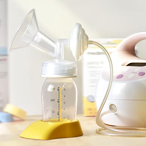 Maymom Baby Bottle Thread Changer; Allow Spectra S1 S2 Pumps Wide Mouth Flanges to be Compatible with Medela Bottles; Incl. Duckbills