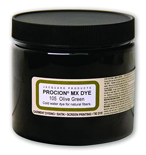 Jacquard Procion Mx Dye - Undisputed King of Tie Dye Powder - Olive Green - 8 Oz - Cold Water Fiber Reactive Dye Made in USA
