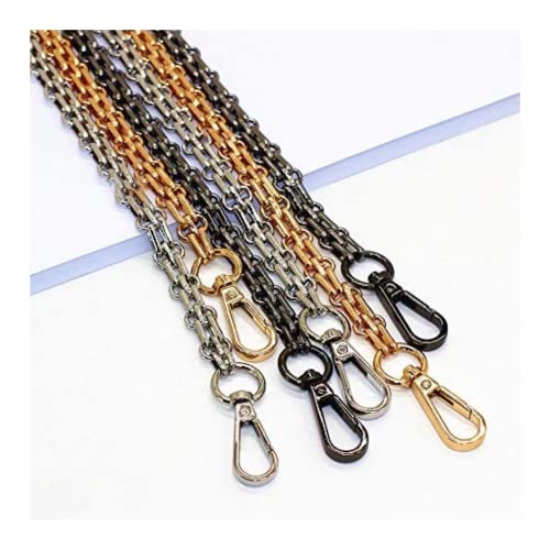 LONG TAO 47" DIY Iron Chain Strap Handbag Chains Accessories Purse Straps Shoulder Cross Body Replacement Straps, with Metal Buckles (Silver)