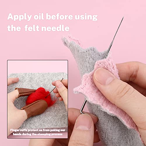Needle Felting Kit,Needle Felting Pad,Needle Felting Tool with 6"x6"Needle Felting Mat,Felting Needles for Wool,Leather Finger Guards,Good for Any Felting