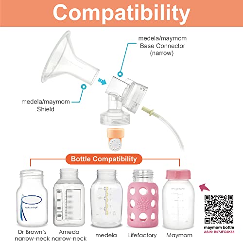 Maymom MyFit 13mm Shields Compatible with Medela Breast Pump- PersonalFit, Freestyle, Harmony, Maxi Connector; Connect to Maymom Widemouth/Narrow Connector, PersonalFit/Freestyle Flex Connector; 2pcs