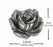 Bezelry 30 Pieces Small Rose Bloom Gray Silver Metal Shank Buttons. 12mm (15/32 inch)