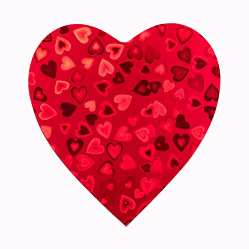 Heart Shape Cutouts, Metallic Red Hearts Cut-Out Shapes, 6-Inch, 6 Pieces, Holographic Design