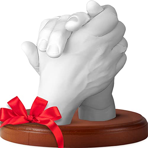 Luna Bean Round Wood Base - Hand Casting Sculpture Base for Luna Bean Hand Casting Kit - 6" Round Solid Wood Keepsake Display with a Semi-Gloss Finish