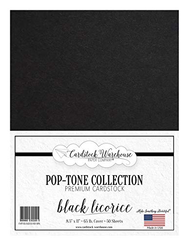 Black Licorice Cardstock Paper - 8.5 X 11 Inch 65 Lb. Cover -50 Sheets From Cardstock Warehouse