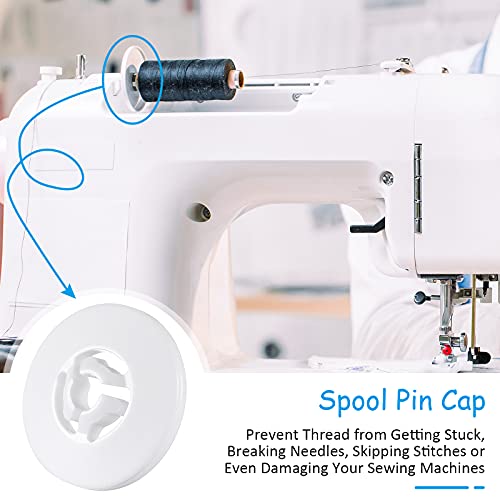 Spool Cap Sewing Machine Spool Pin Cap Small Medium Large Replacement Spool Cap Compatible with Brother, Babylock Sewing and Embroidery Machines, 45 mm, 35 mm and 25 mm, White(9 Pieces)