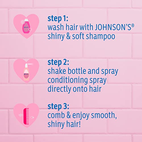 Johnson's Baby Shiny Soft TearFree Kids' Shampoo with Argan Oil Silk Proteins Paraben Sulfate DyeFree Formula Hypoallergenic Gentle for Toddler's Hair, 13.6 Fl Oz