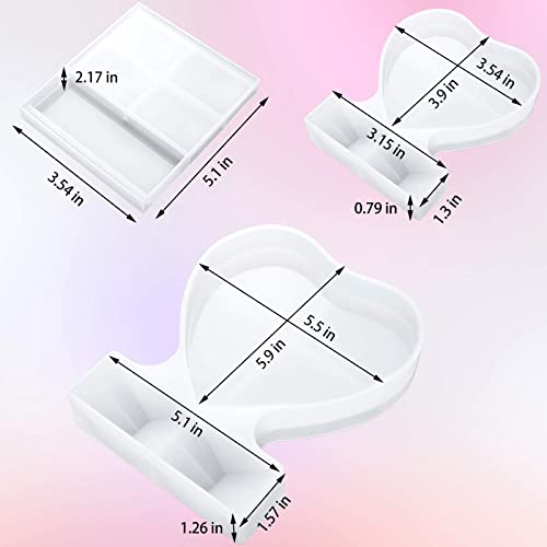 3 Pieces Resin Photo Frame Molds Heart Rectangle Shape Silicone Picture Mold for Casting, DIY Personalized Epoxy Photo Frame Mold for Crafts Table Home Decor