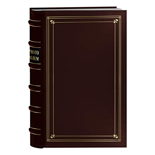 Pioneer Photo 204-Pocket Ring Bound Photo Album for 4 by 6-Inch Prints, Burgundy Bonded Leather with Gold Accents Cover