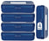 1InTheOffice Pencil Box, Translucent Blue, Plastic School Pencil Boxes, 4 Pack