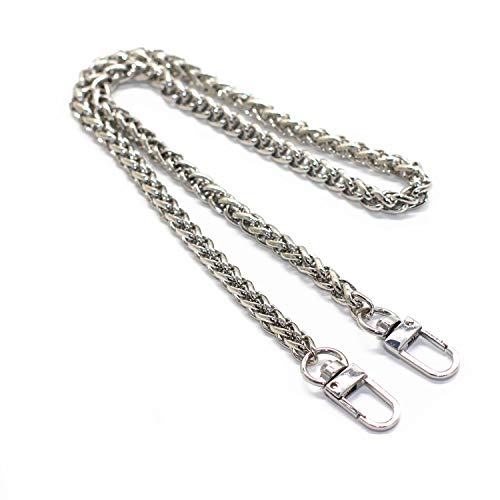 Model Worker Iron Lantern Chain Strap Handbag Chains Purse Chain Straps Shoulder Cross Body Replacement Straps with Metal Buckles (Silver, 31.5")