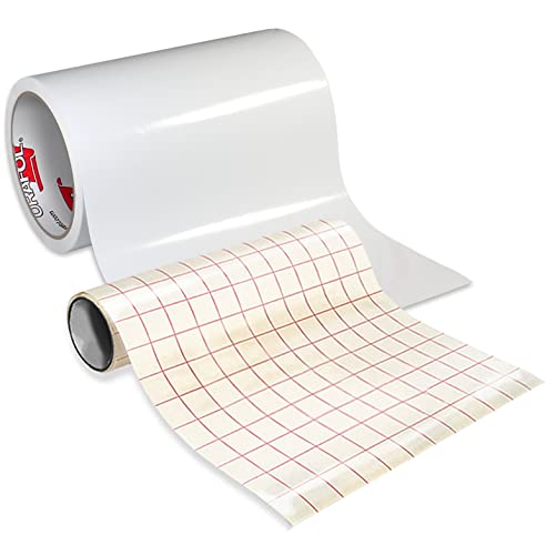 ORACAL 651 Gloss White Adhesive Craft Vinyl 12" Roll for Cameo, Cricut & Silhouette Including Free Roll of Clear Transfer Paper (12" x 15ft)