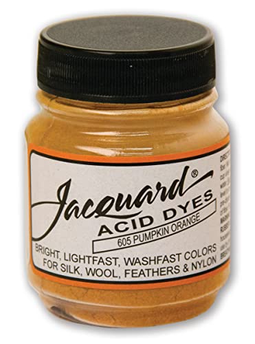 Jacquard Acid Dye - Pumpkin Orange - 1/2 Oz Net Wt - Acid Dye for Wool - Silk - Feathers - and Nylons - Brilliant Colorfast and Highly Concentrated
