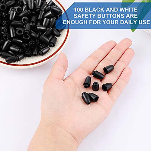 100 Pieces Clasp Bead Barrel Connectors Breakaway Safety Clasp Plastic Breakaway Clasps Safety Breakaway Clasps for Necklace Bracelet Jewelry (Black)